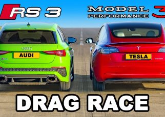 (VIDEO) - Audi RS3 v Tesla Model 3 Performance - DRAG RACE