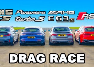 (VIDEO) - BMW M5 CS v AMG E63 v Audi RS6 v Porsche Panamera Turbo - DRAG RACE